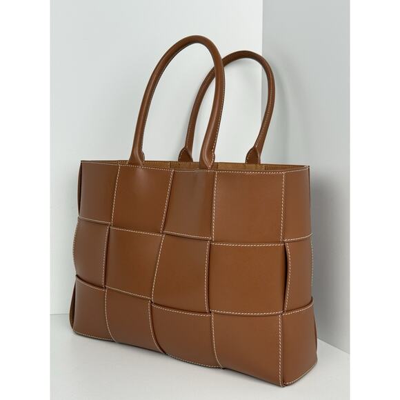 Bottega Veneta Handbags - Bottega Veneta Nappa Maxi Intrecciato Men’s Arco Tote in Wood